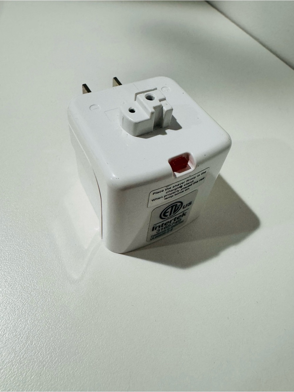 Panasonic White Travel Plug Adapter with Red Reset Button
